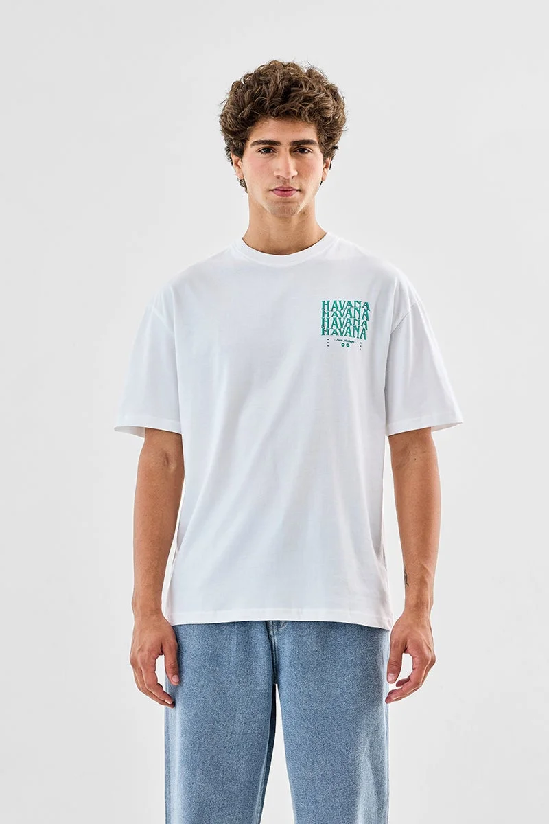 سنيتش تي شيرت هافانا قطن % بقصة واسعة